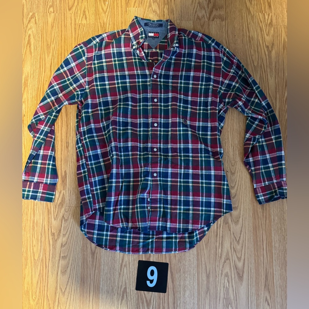 Men's Tommy Hilfiger Plaid Shirt M - Red, Green, Blue